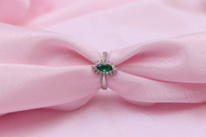 Emerald Silver Ring